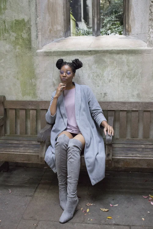Grey thigh on sale high boots
